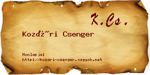 Kozári Csenger névjegykártya